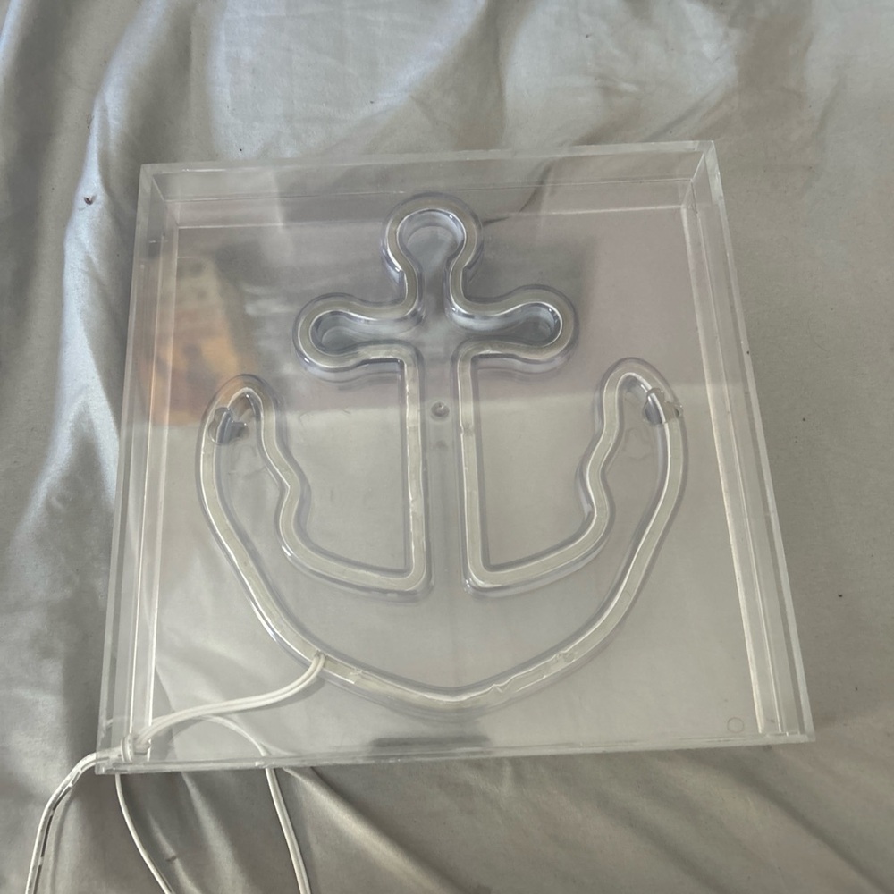 Nautical Anchor Neon Wall Light - White